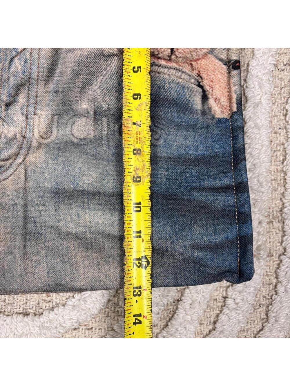 Acne Studios Trompe L’oeil Teddy Bear Denim Shopper Tote - Picture 8 of 8